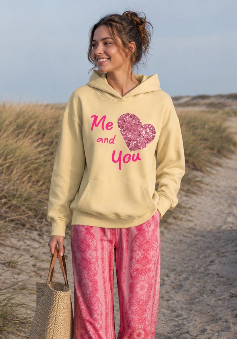Hoodie Me and You - creme