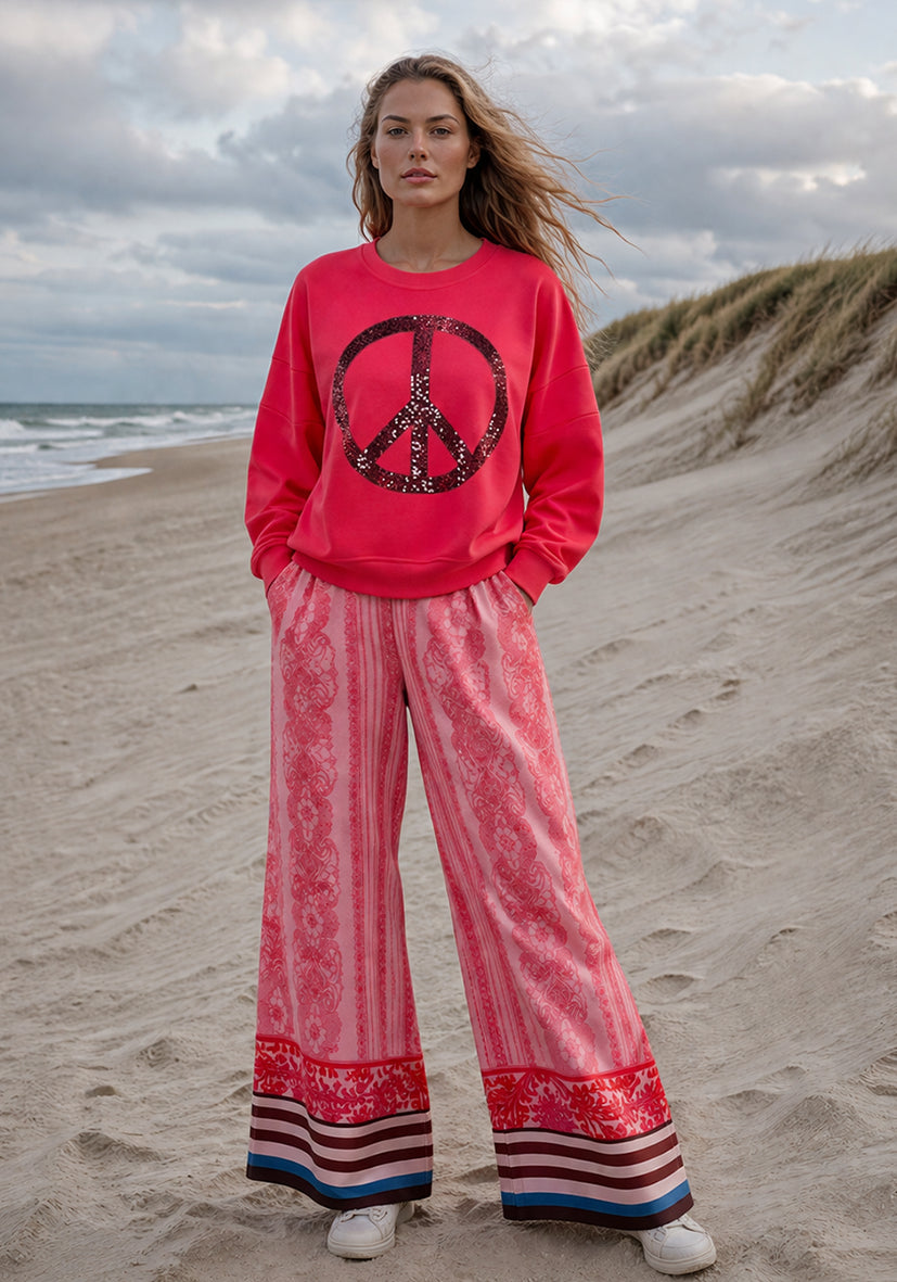 Roundneck Big Peace - pink