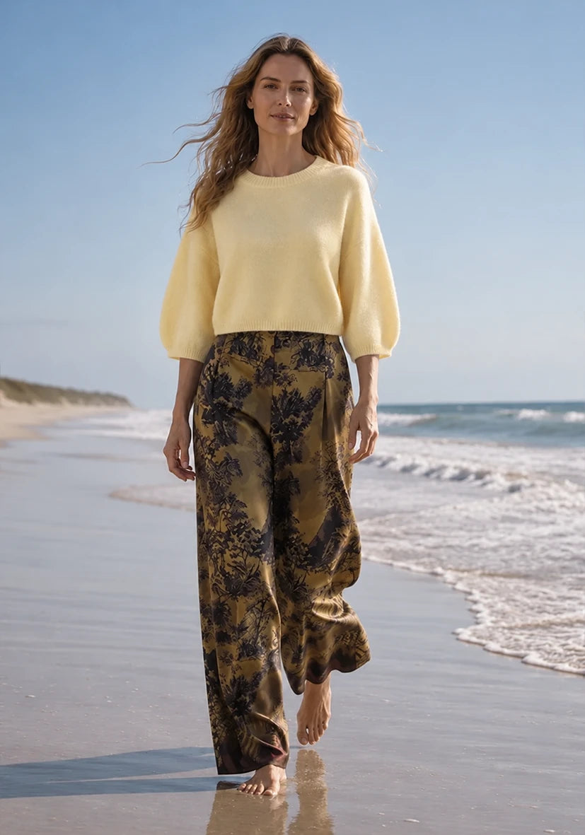 Short-sleeved pullover - butter yellow