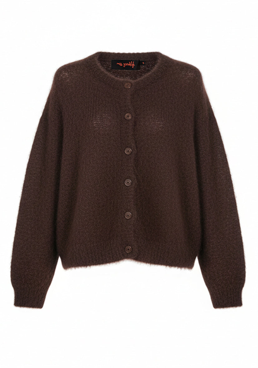 Cardigan Button Up - chocolate