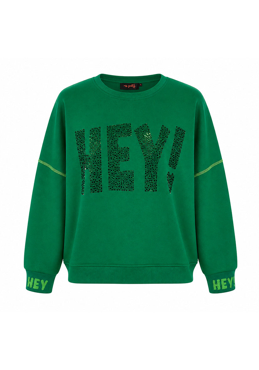 Roundneck HEY! -  grün