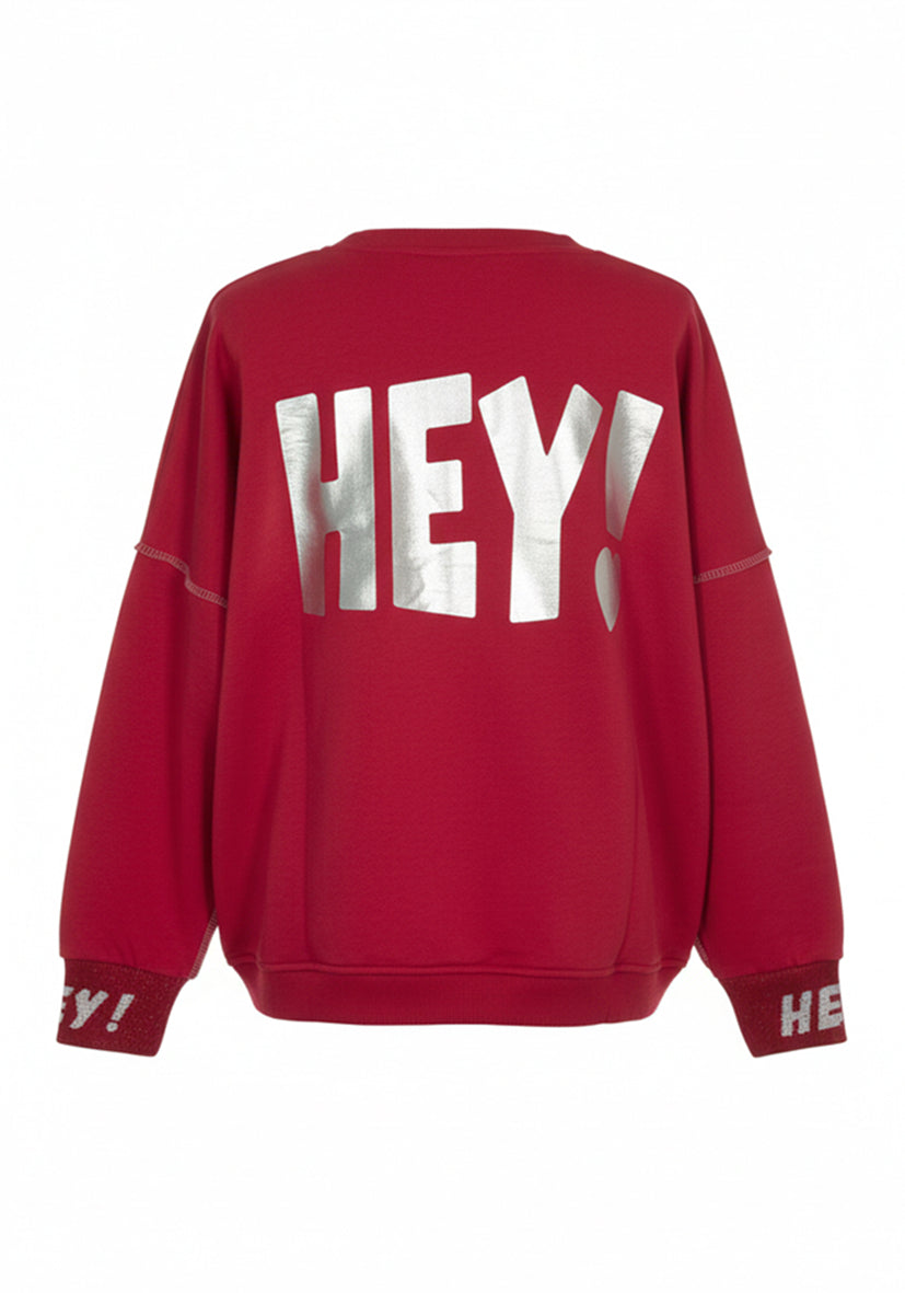 Roundneck HEY! -  rot
