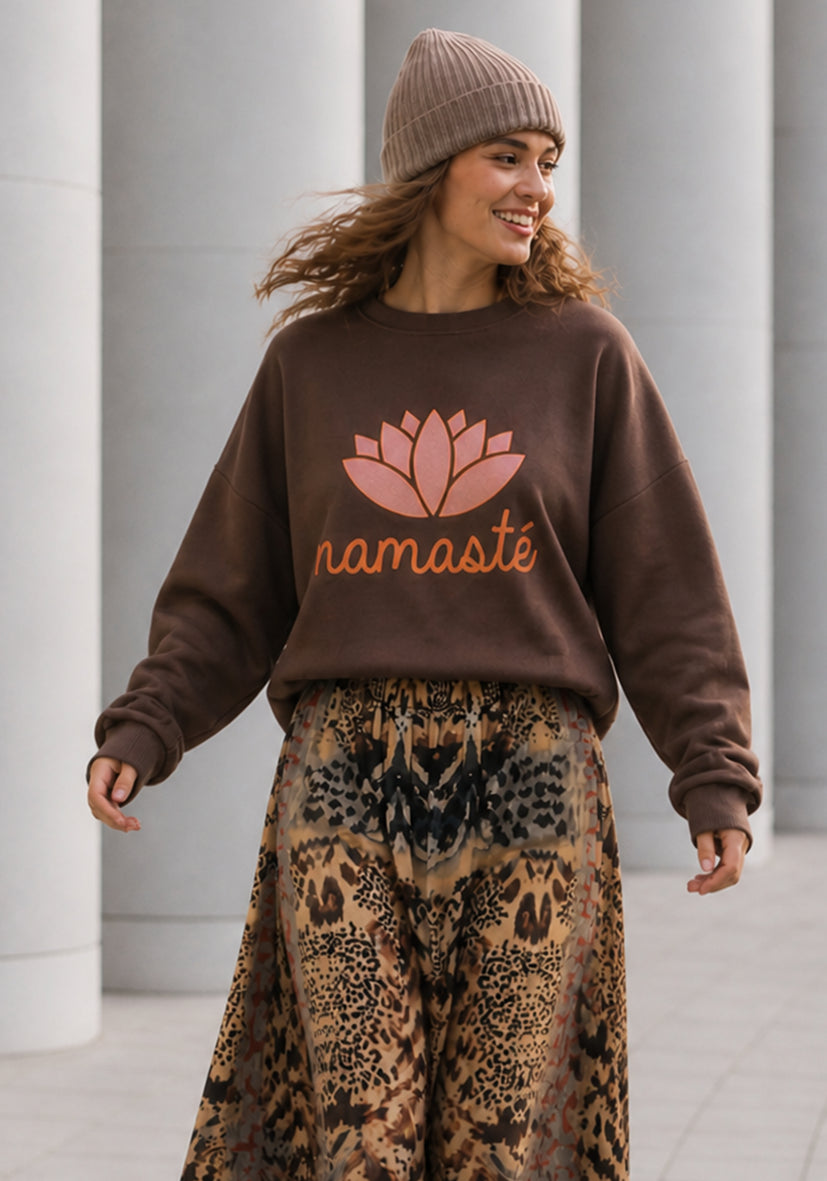 Roundneck Namasté - braun