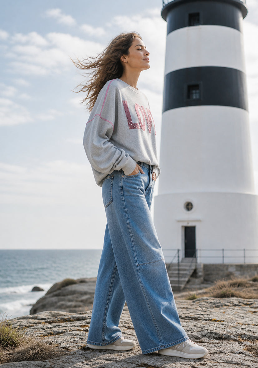Roundneck LOVE - grau