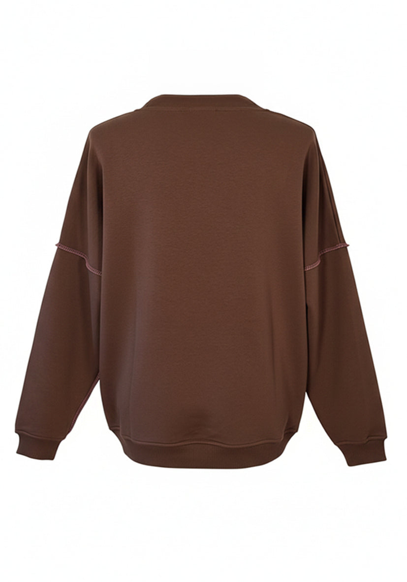 Roundneck Lotus Stars - Chocolate/Flashrose
