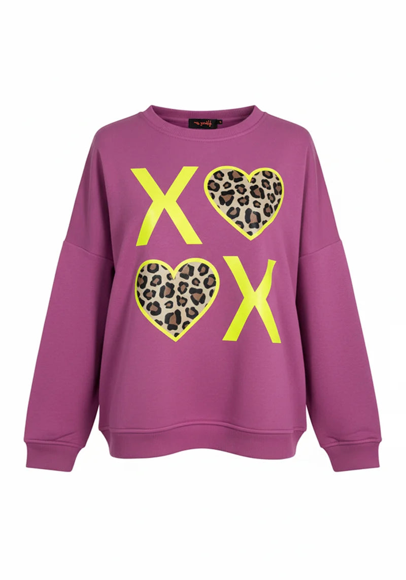 Roundneck XO Leo Hearts - crocus