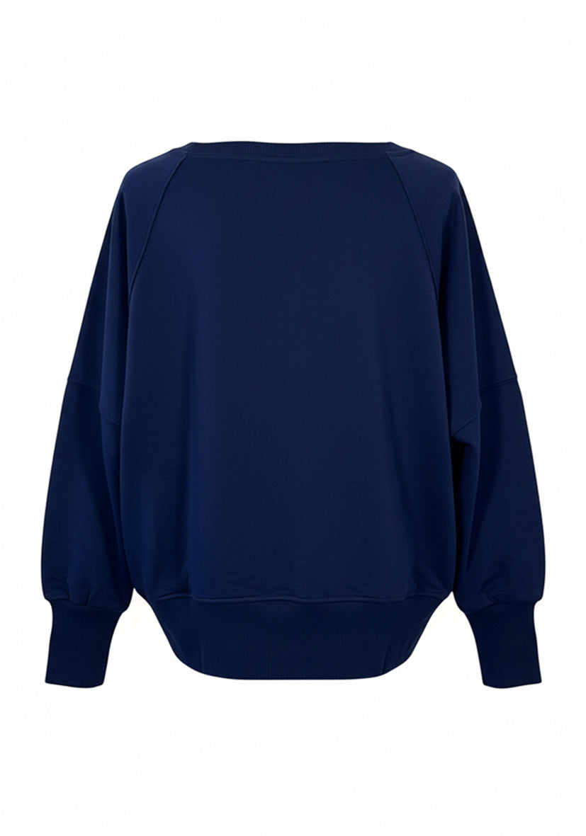 Roundneck Wide Silver  - blau