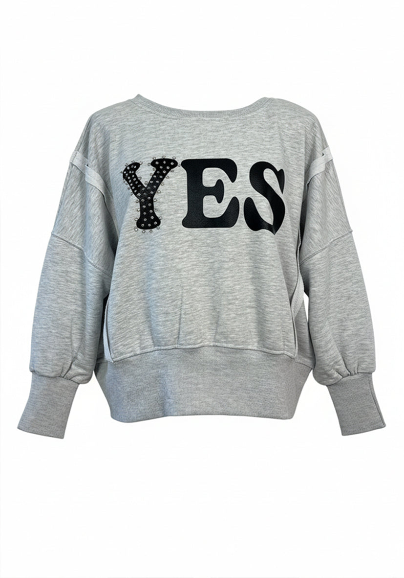 Roundneck Wide YES - grau