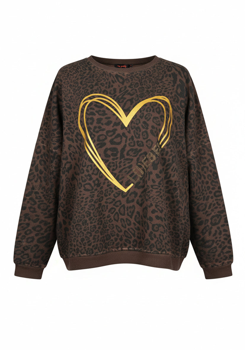 Roundneck Leo L(I)EBE Heart - braun