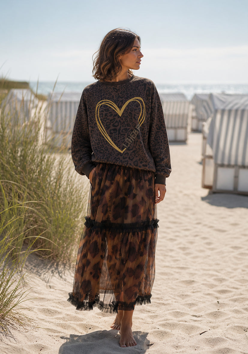 Roundneck Leo L(I)EBE Heart - braun