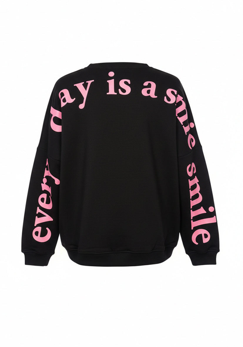 Roundneck Everday is a smile - black