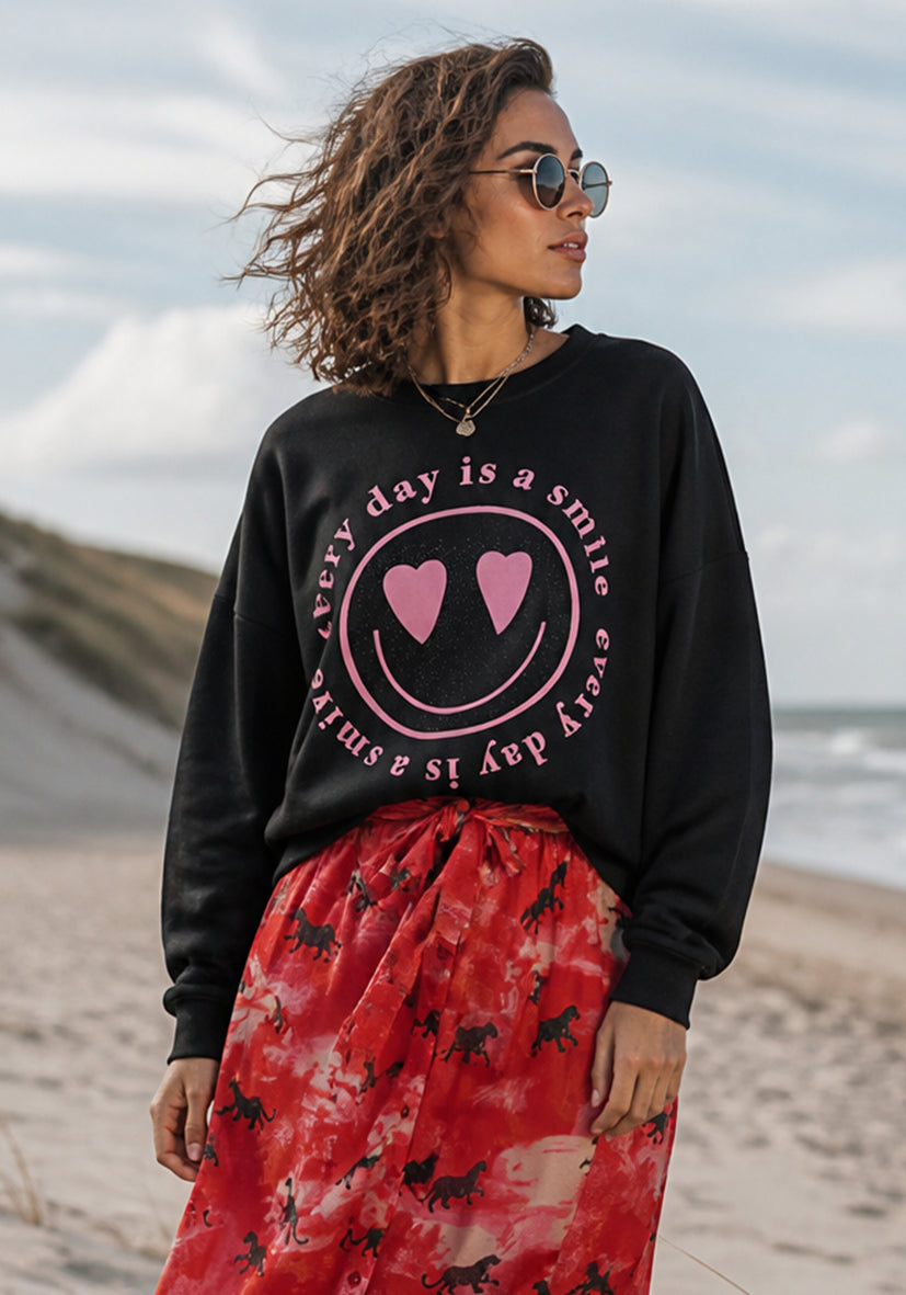 Roundneck Everday is a smile - black