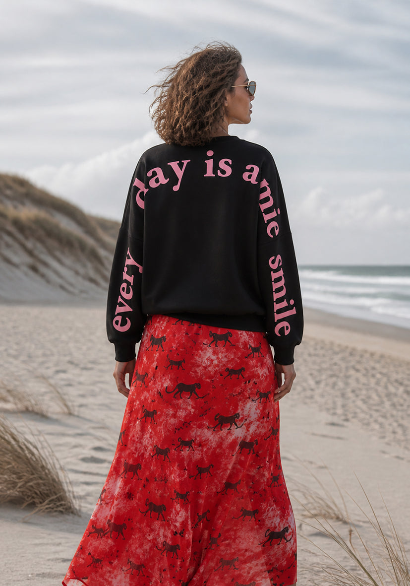 Roundneck Everday is a smile - black