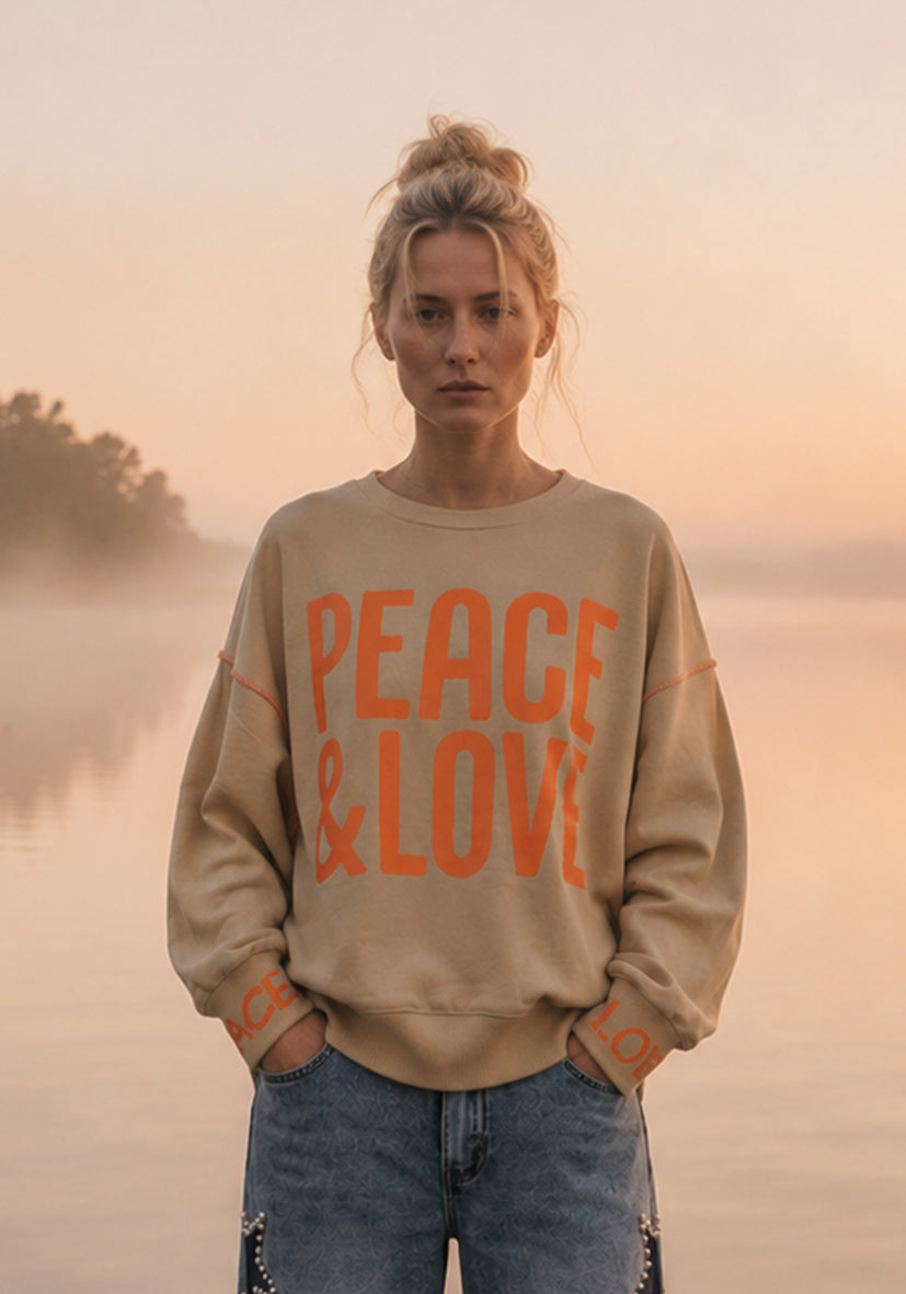 Roundneck Peace&Love - sand