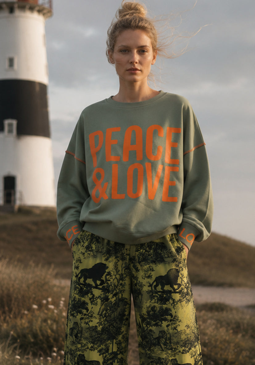 Roundneck Peace & Love - almond