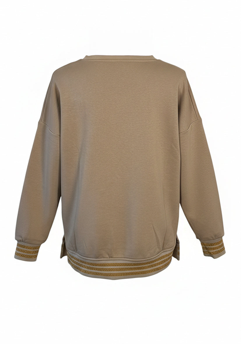 V-Neck Champagne Crew - sand