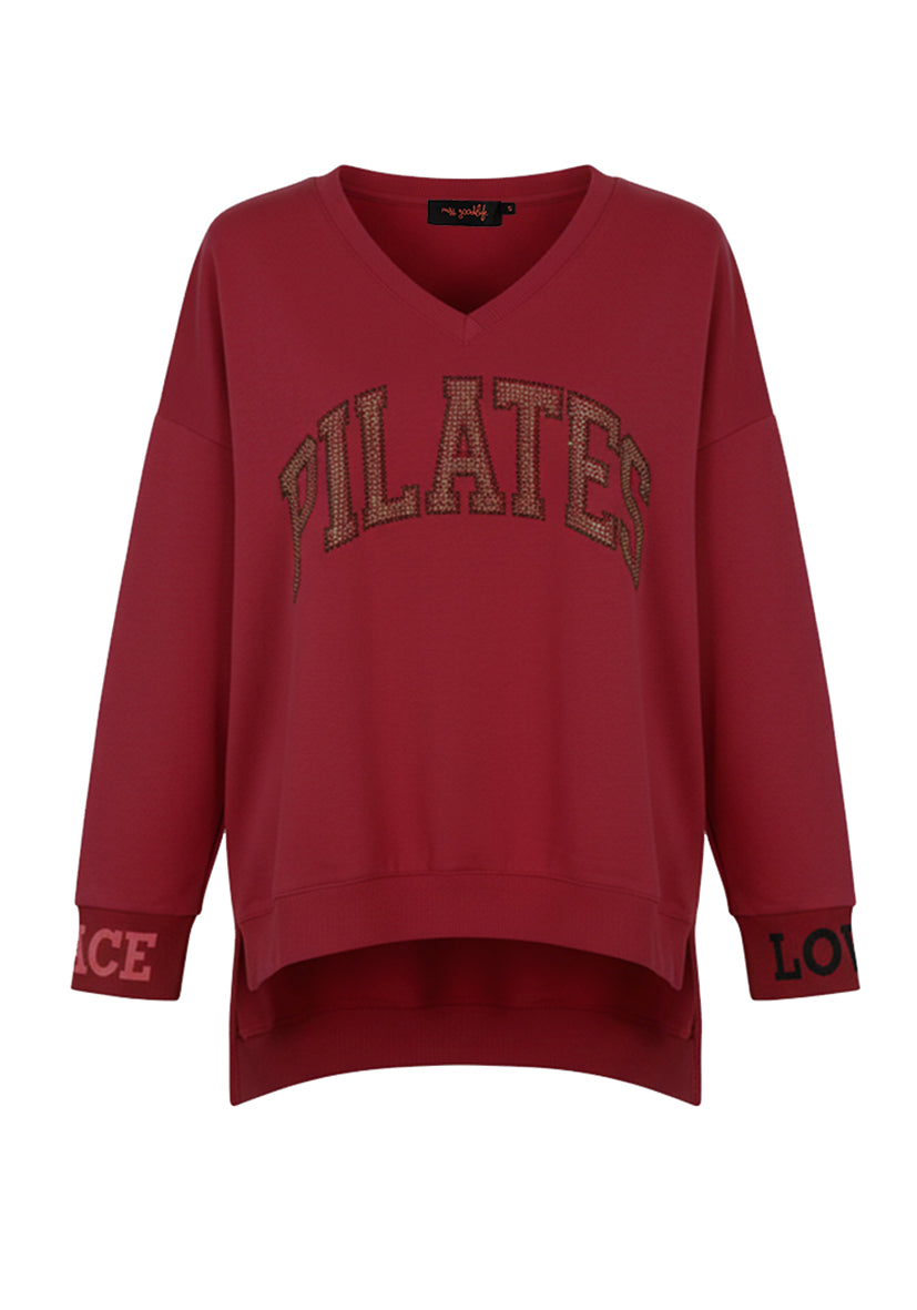 V-Neck Pilates - bordeaux