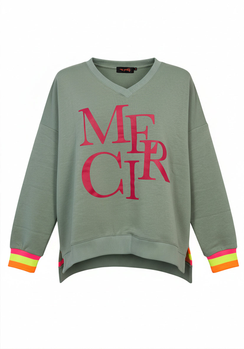 V-Neck Merci - grün