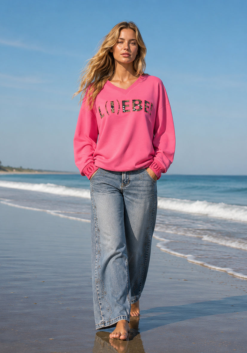 V-Neck L(I)EBE Leo - flashrose