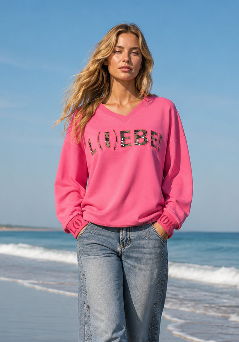 V-Neck L(I)EBE Leo - flashrose