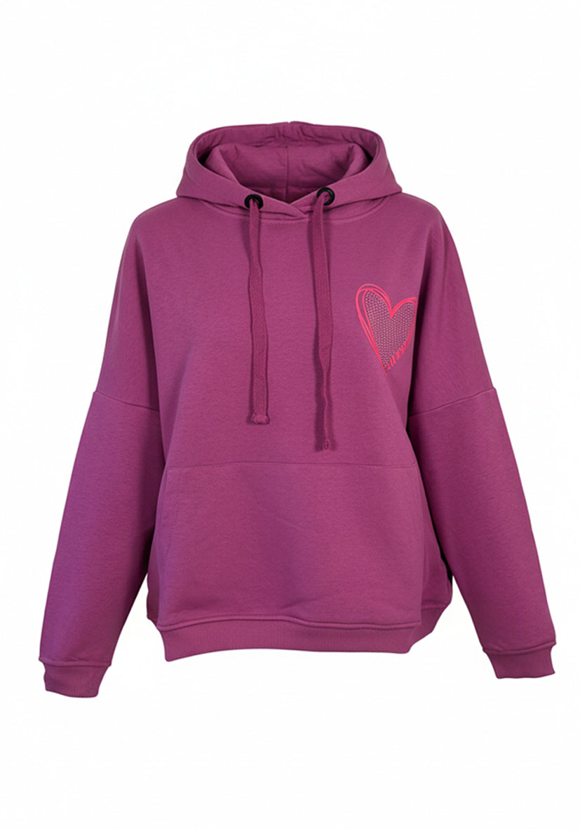 Hoodie L(I)EBE Heart - crocus