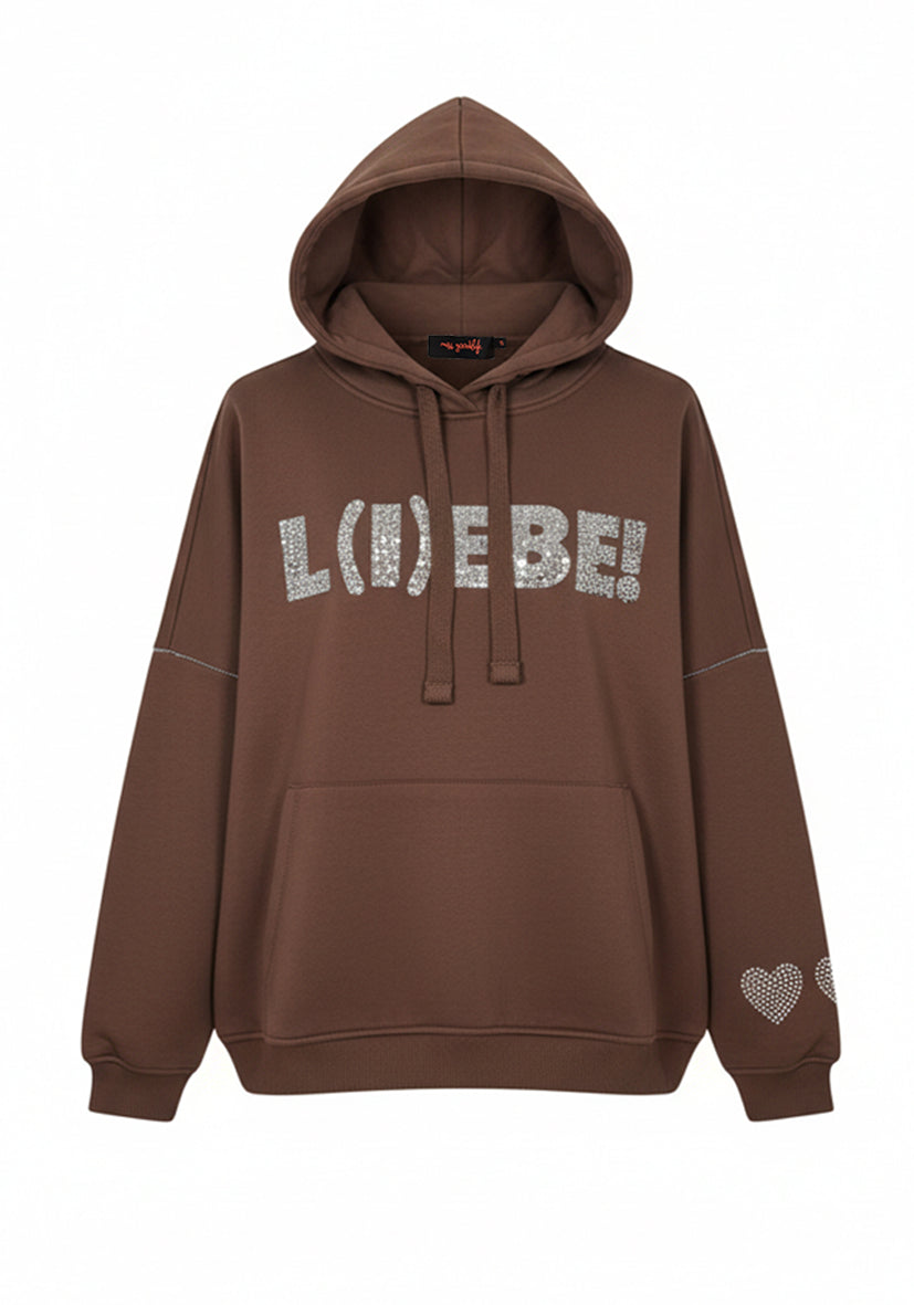 Hoodie L(I)EBE  -  braun