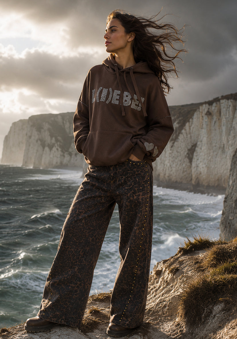 Hoodie L(I)EBE  -  braun