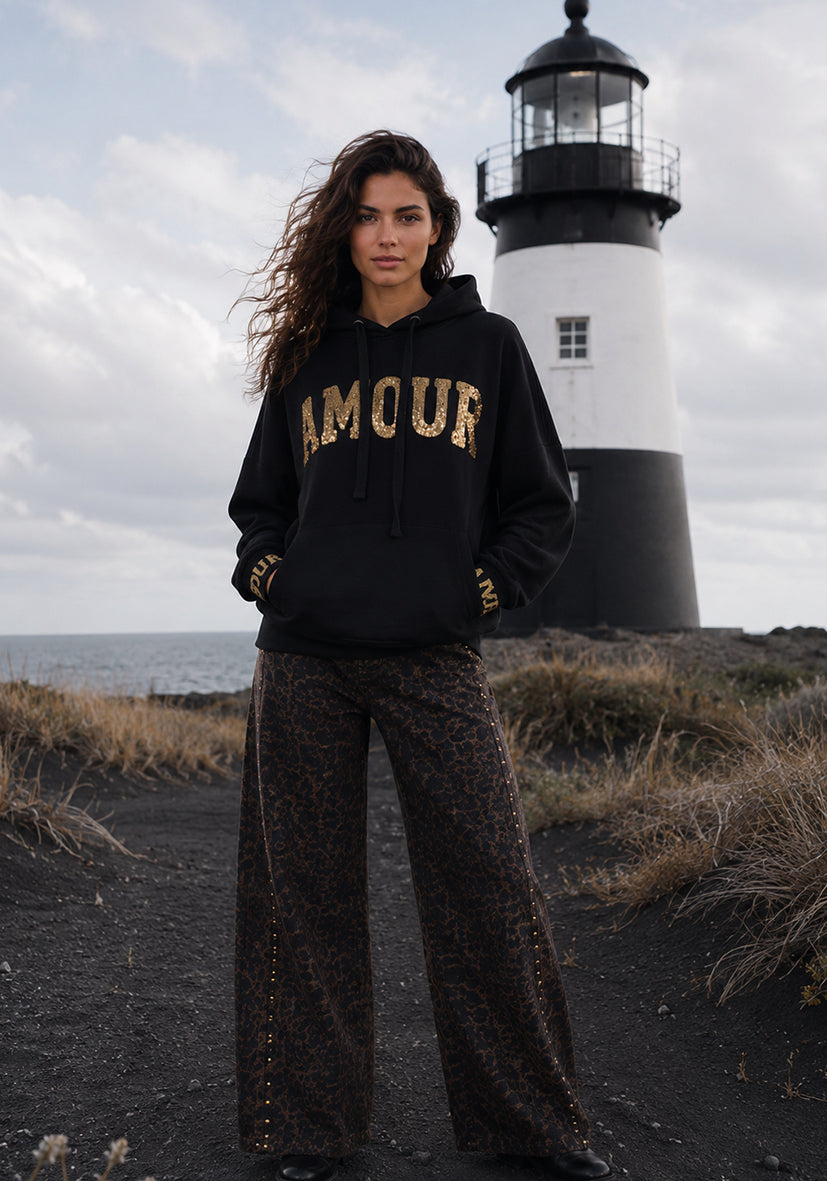 Hoodie Amour - black