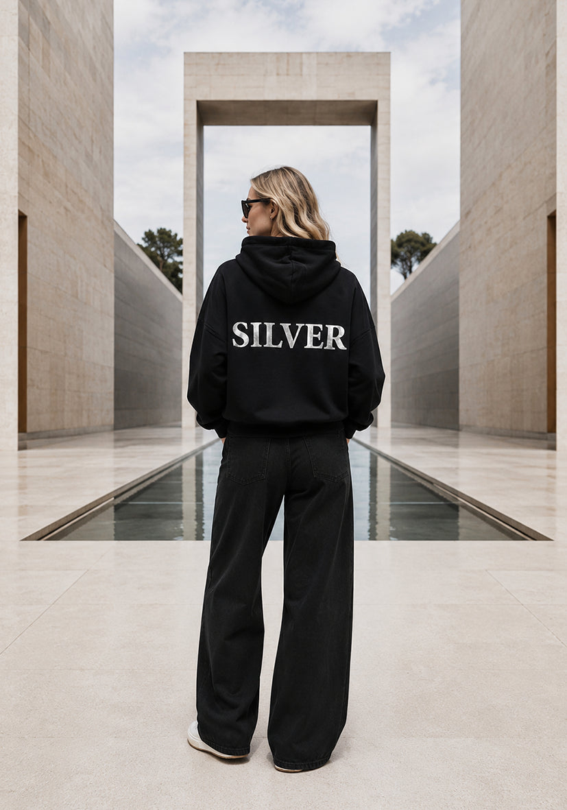 Hoodie Silver and Gold - black