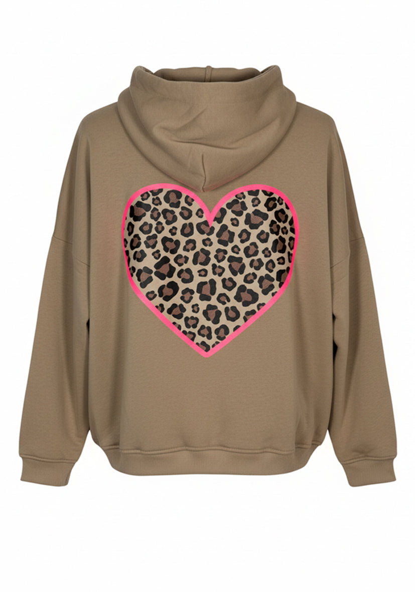Hoodie XO Leo Hearts - sand