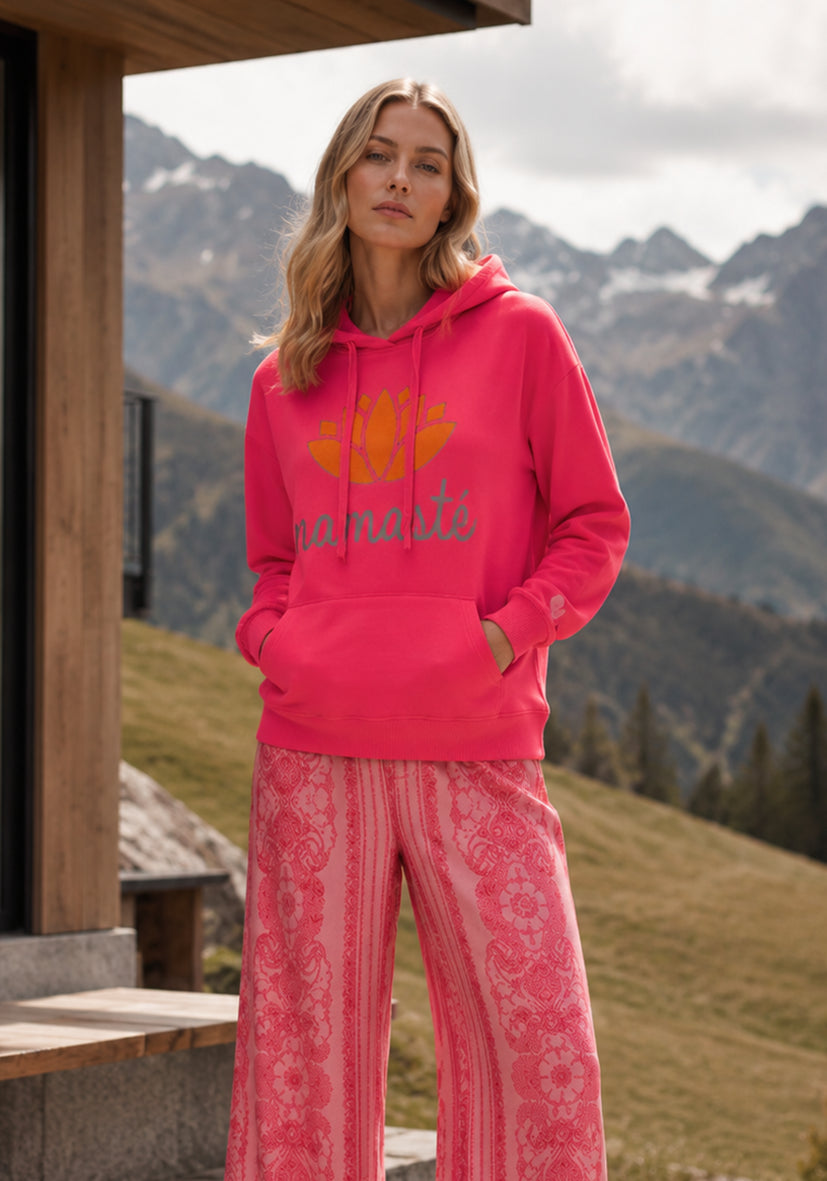 Hoodie Namasté - neonpink