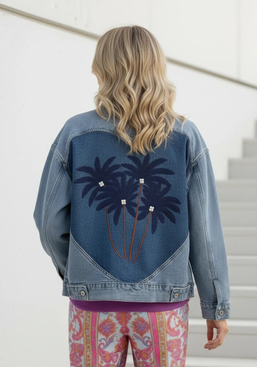 Jeans Jacket Palmtrees