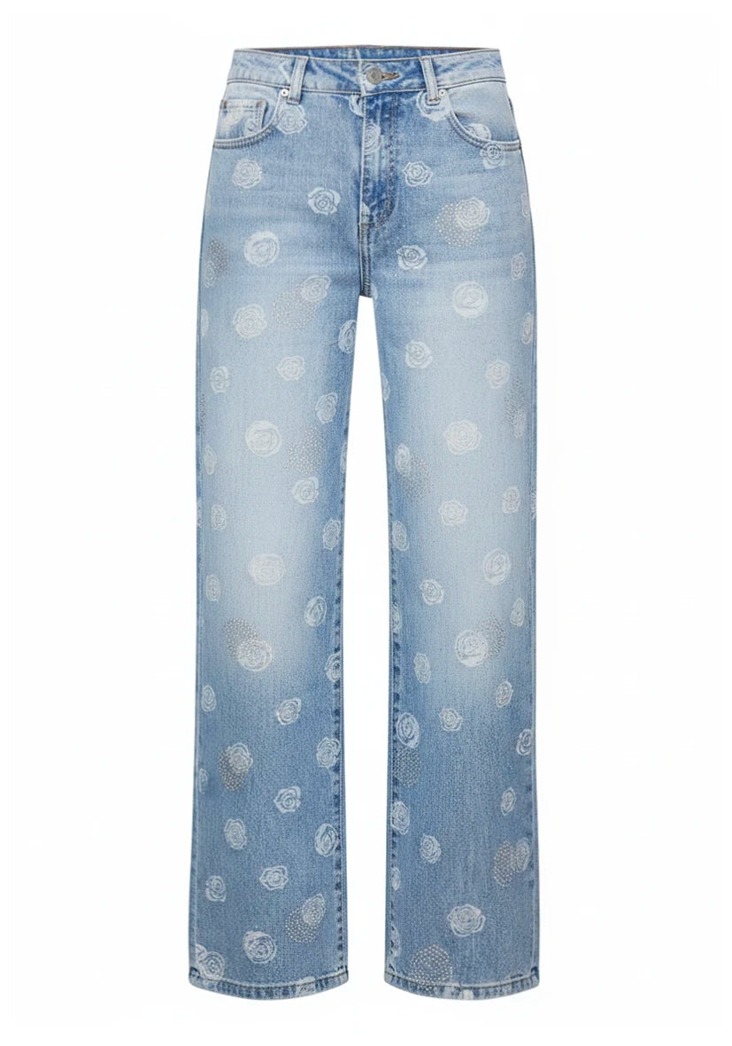 Jeans Shimmer Flowers