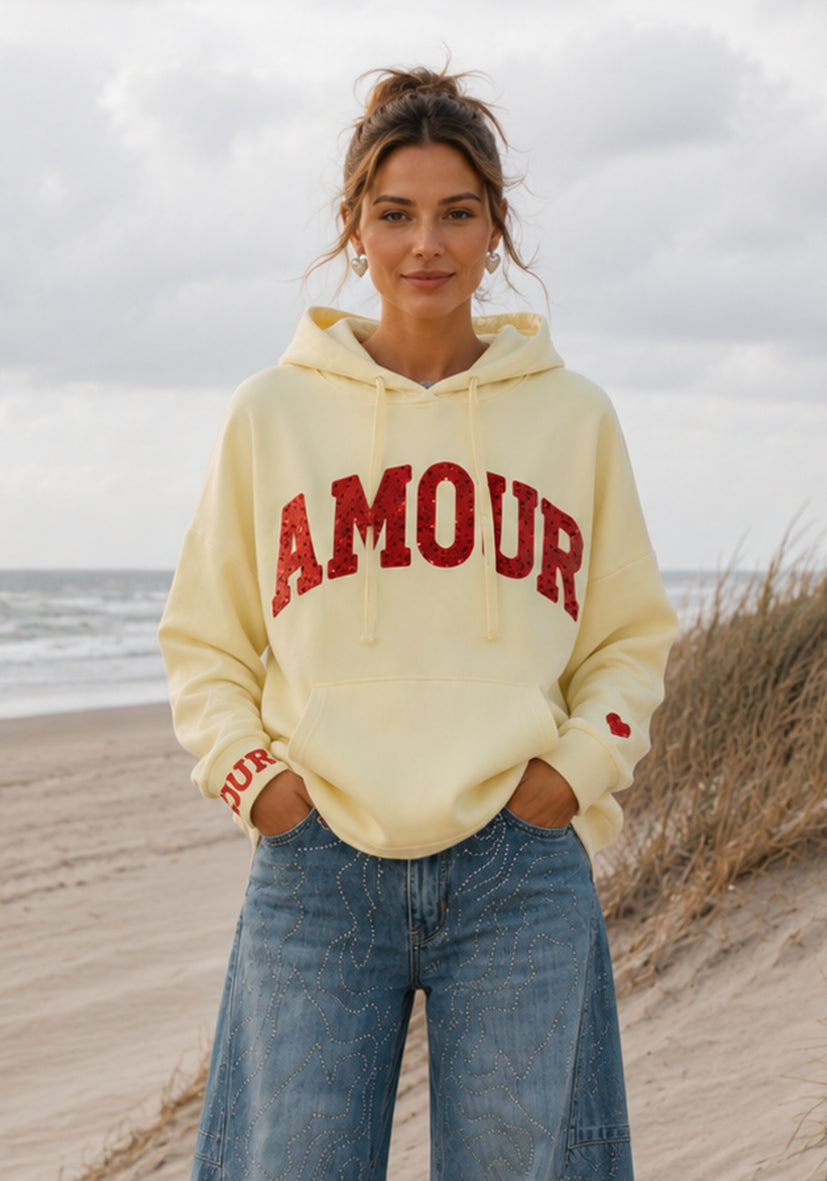 Hoodie AMOUR - butteryellow