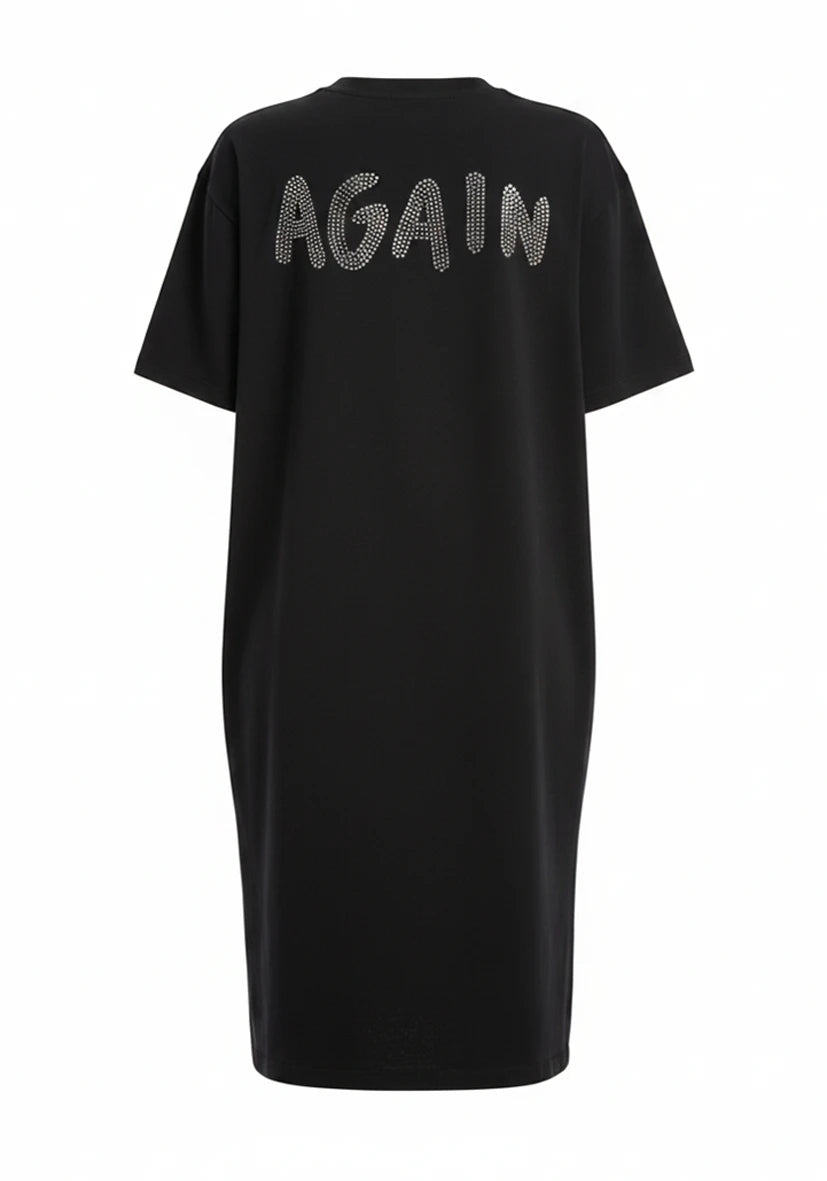 T-Shirt Dress Hello Again! - schwarz
