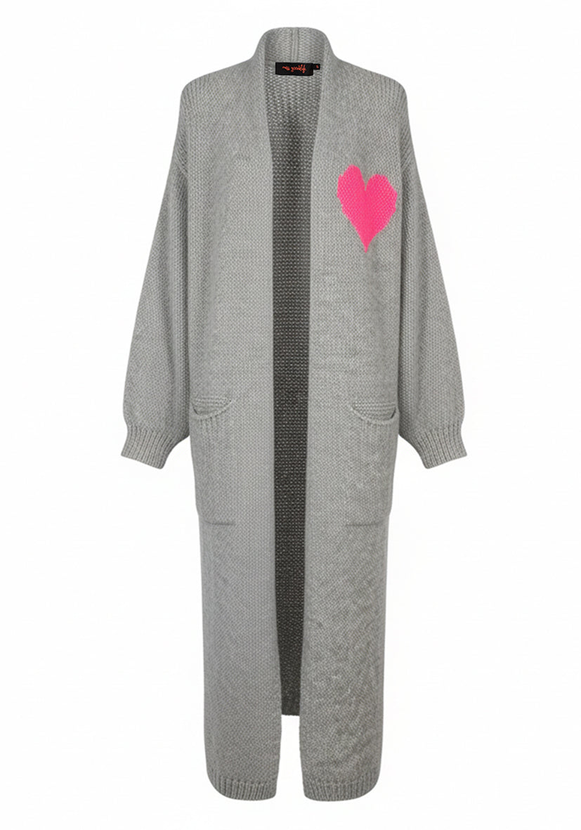 Cardigan multicolor Hearts - grau