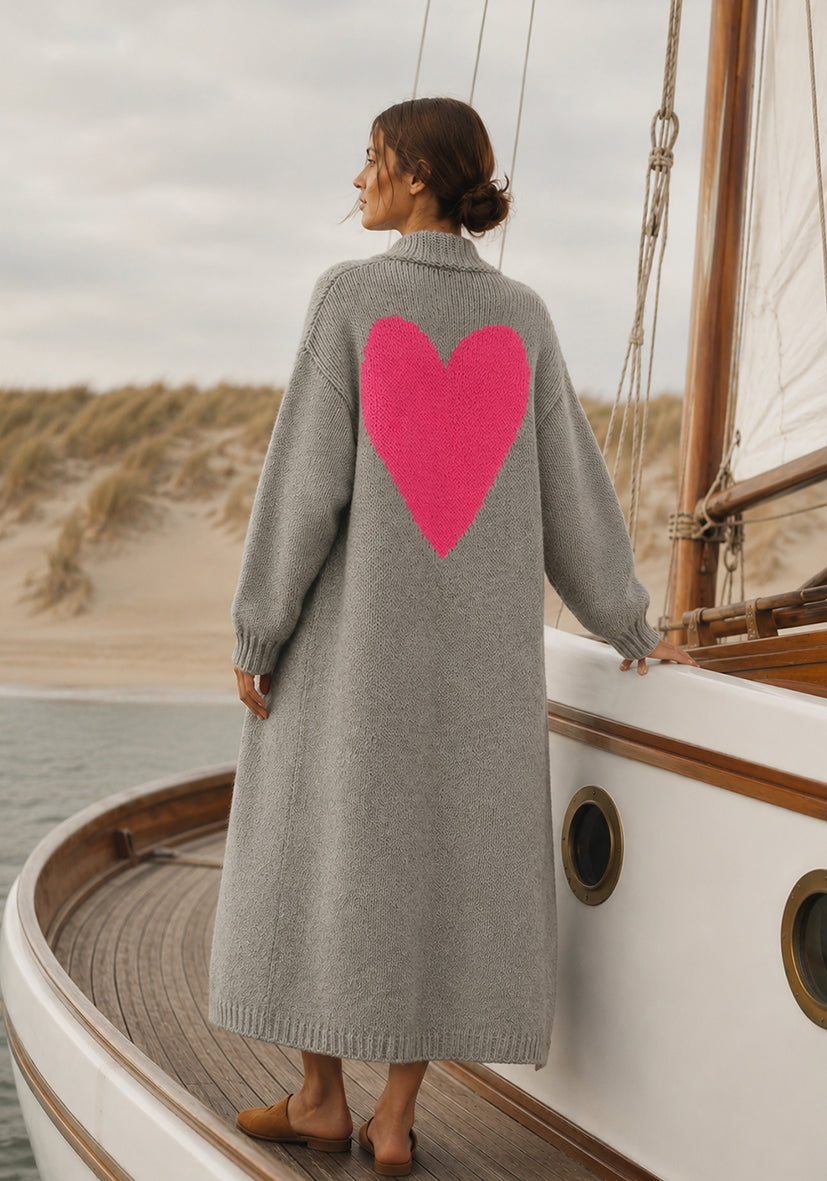 Cardigan multicolor Hearts - grau