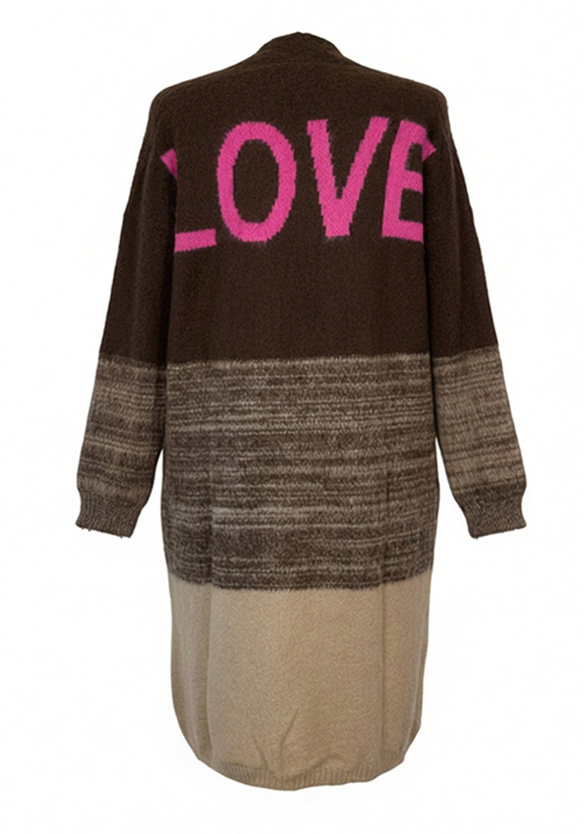 Cardigan LOVE - chocolate