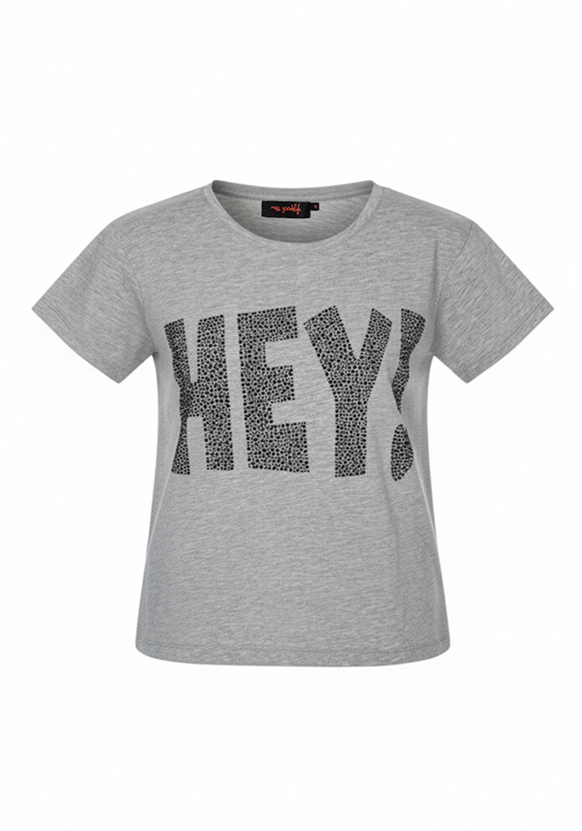 T-Shirt Roundneck HEY! - grau