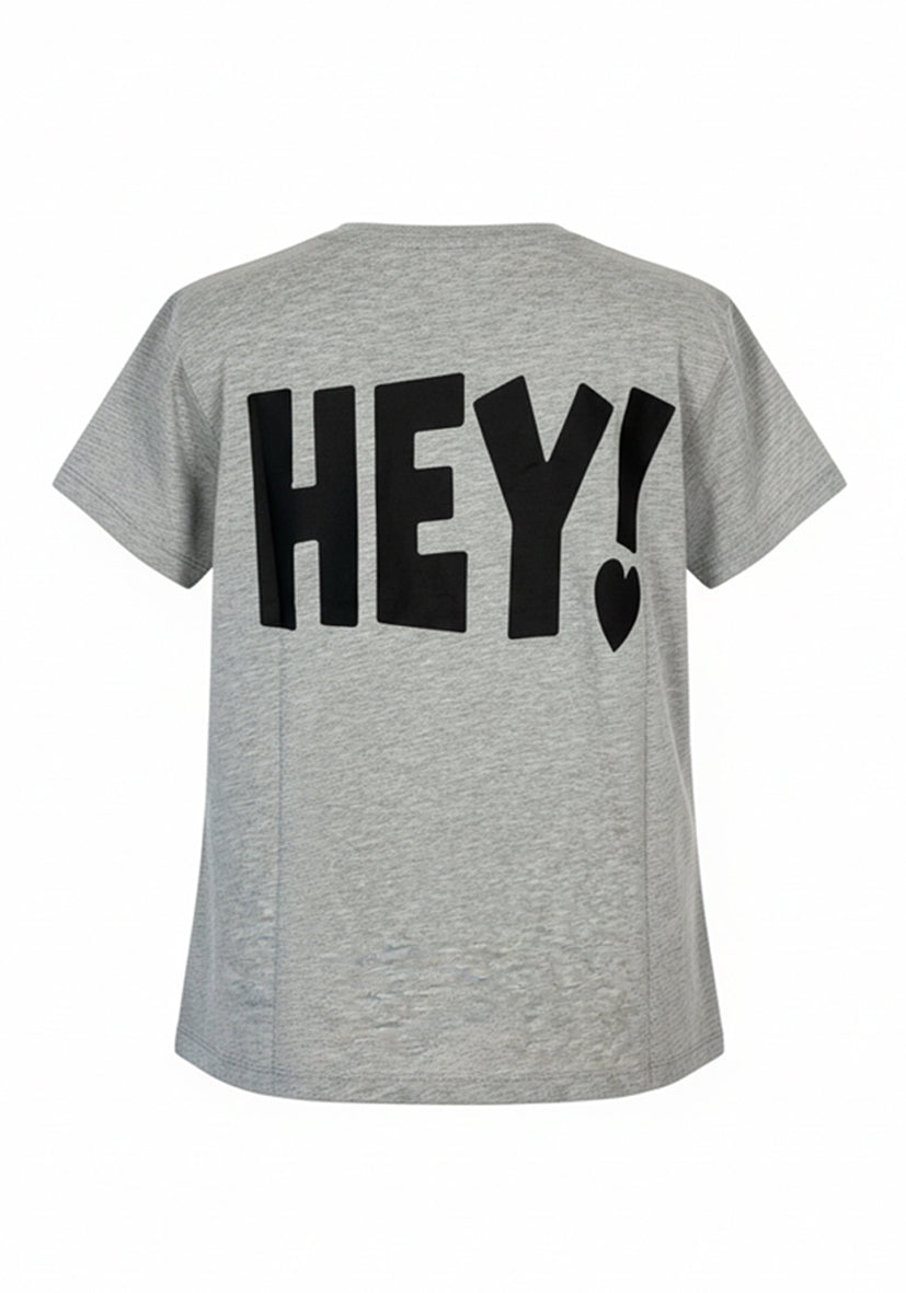 T-Shirt Roundneck HEY! - grau
