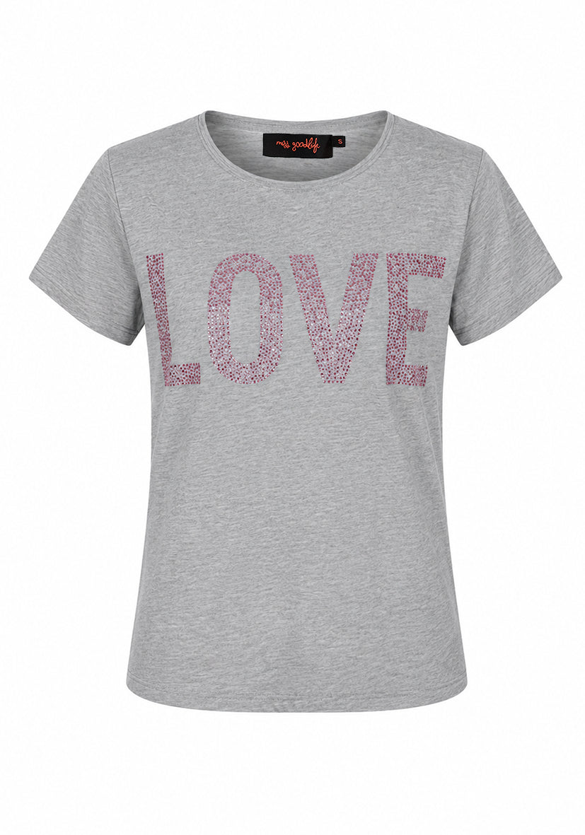 T-Shirt Roundneck LOVE - grau