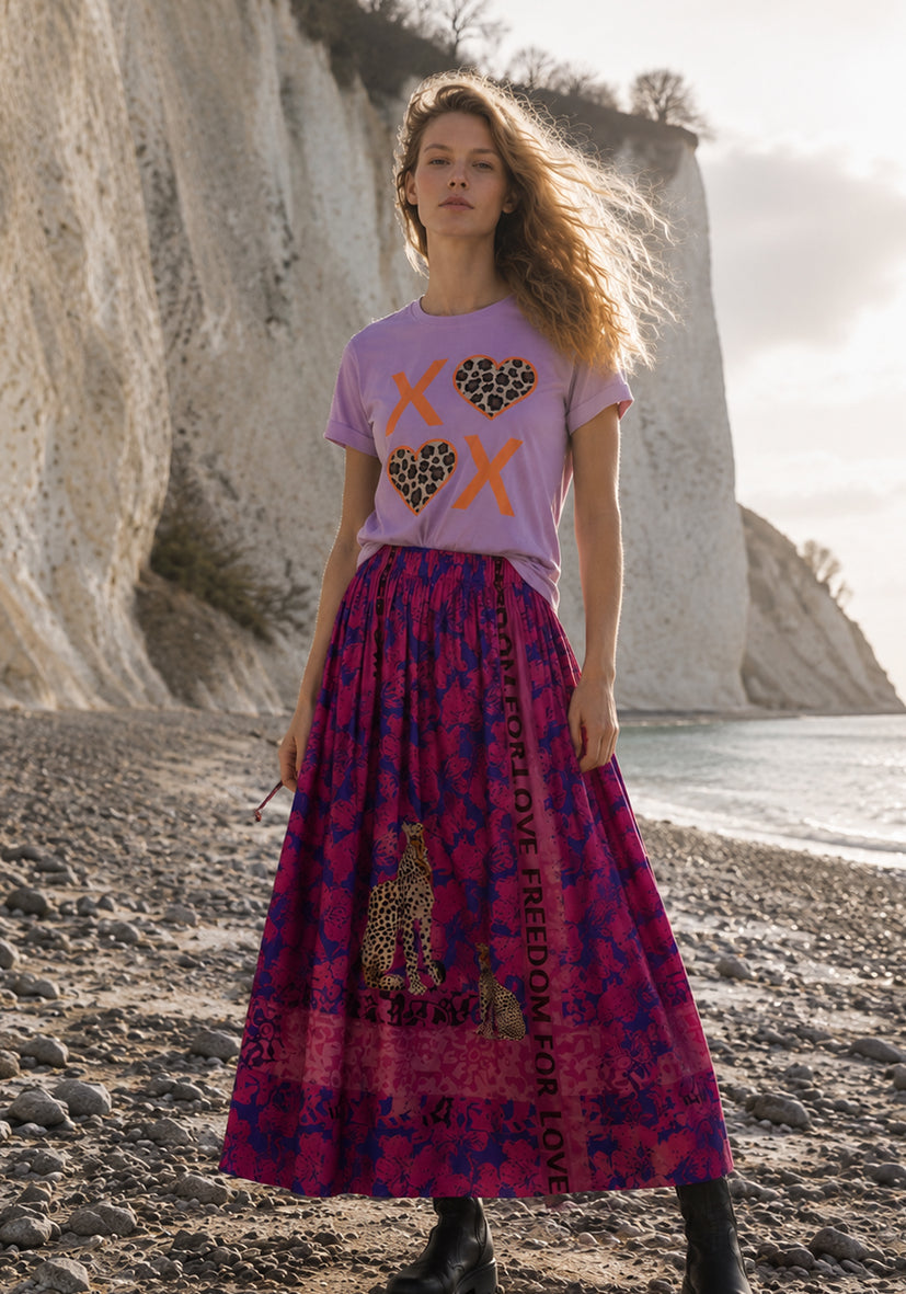T-Shirt XO Leo Hearts - crocus