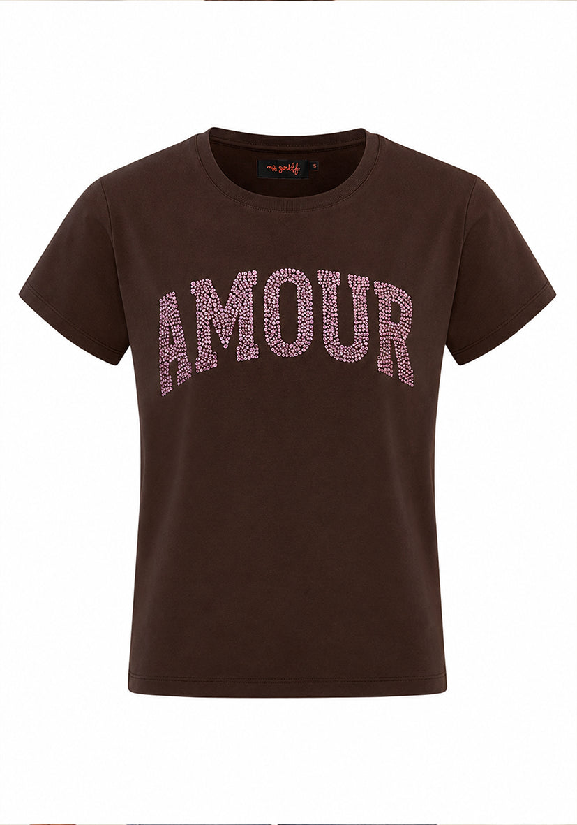 T-Shirt Roundneck Amour - braun
