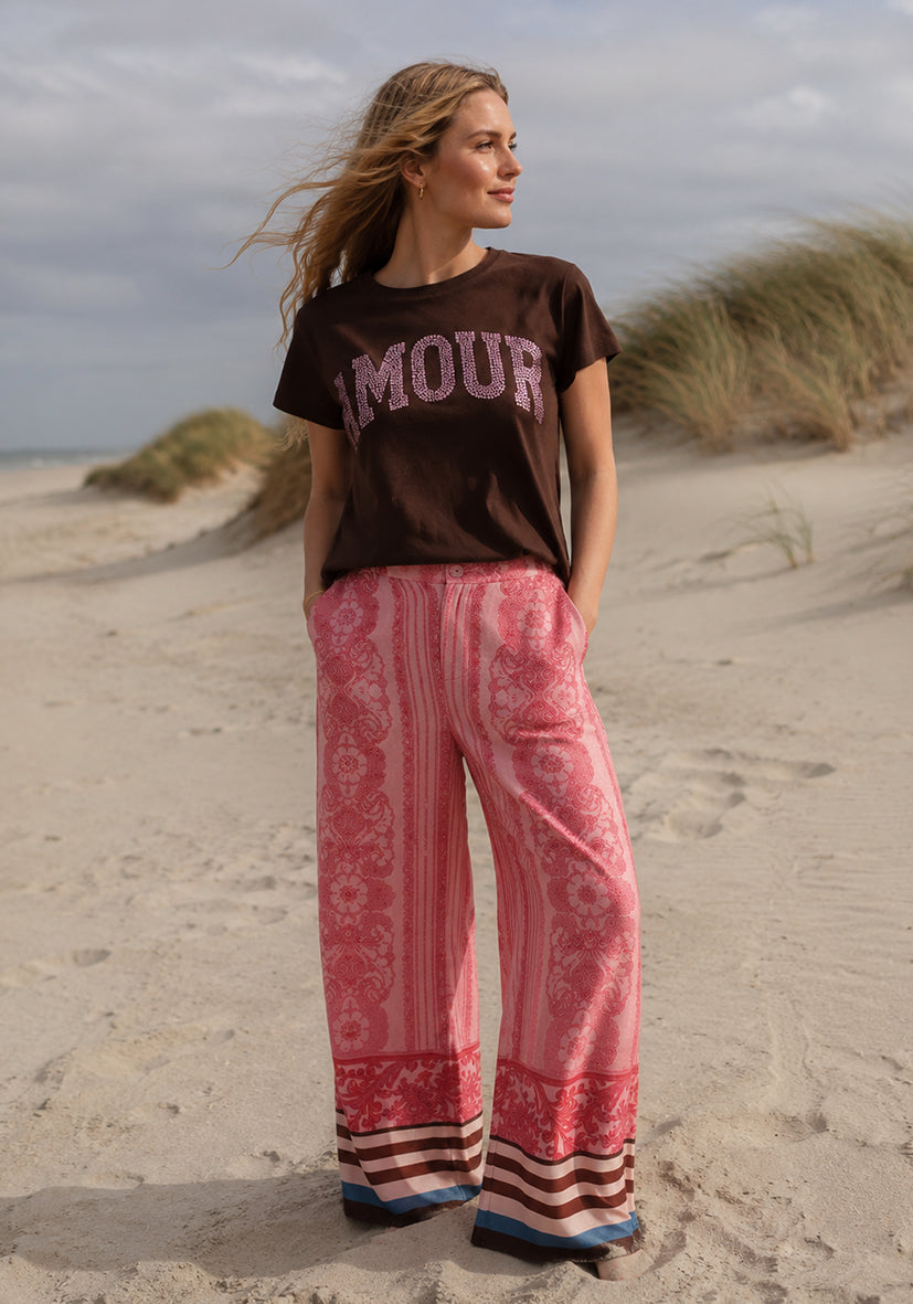 T-Shirt Roundneck Amour - braun