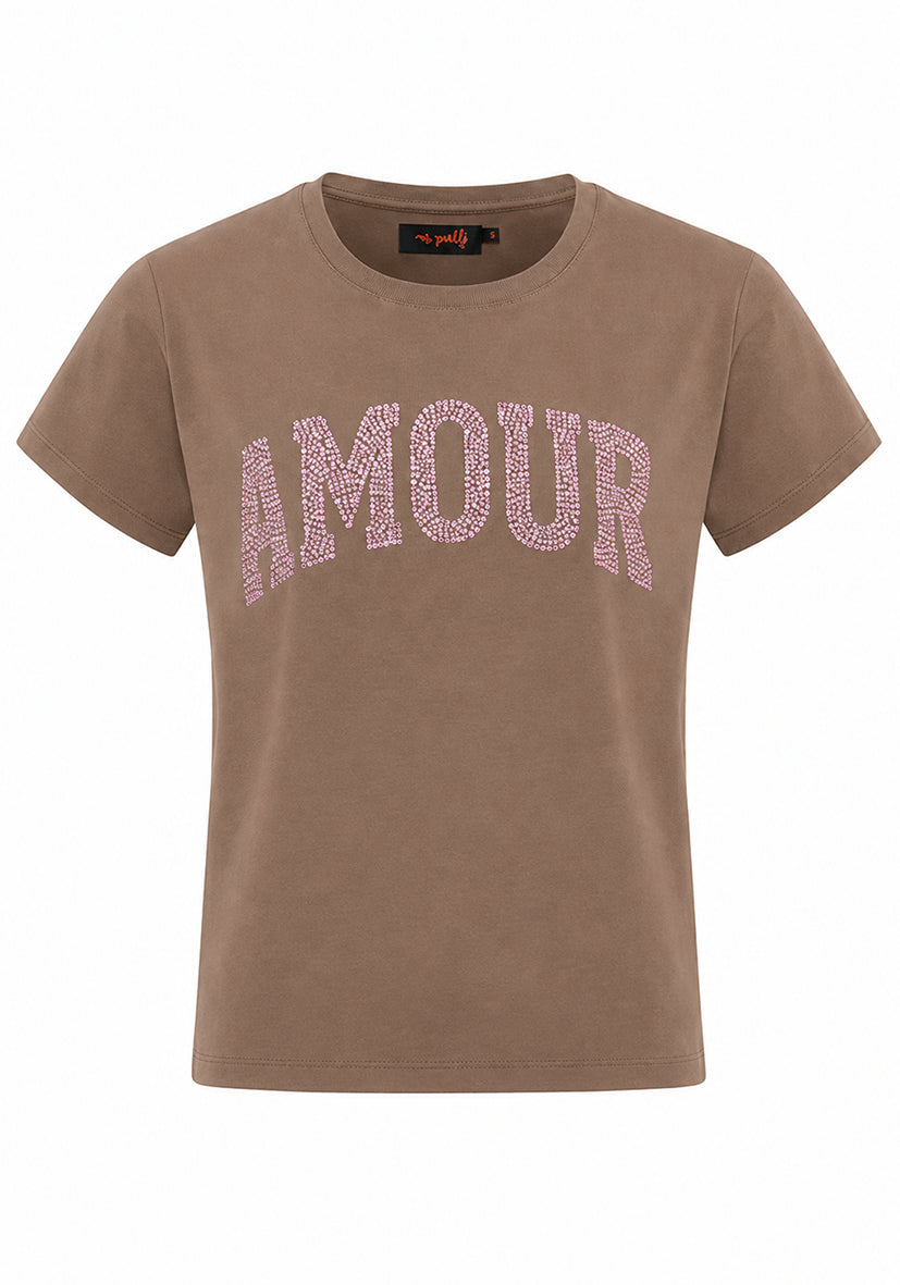 T-Shirt Roundneck Amour - chocolate