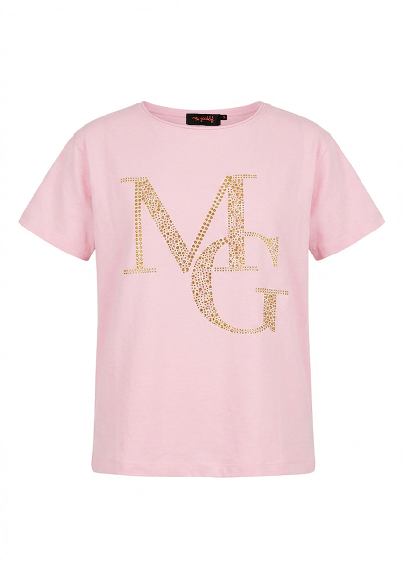 T-Shirt Roundneck MG Glitter - rosa