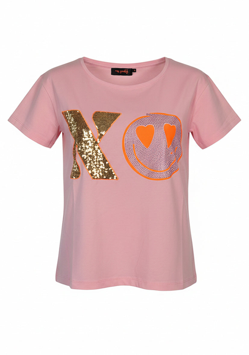 T-Shirt XO Heartface - rosé