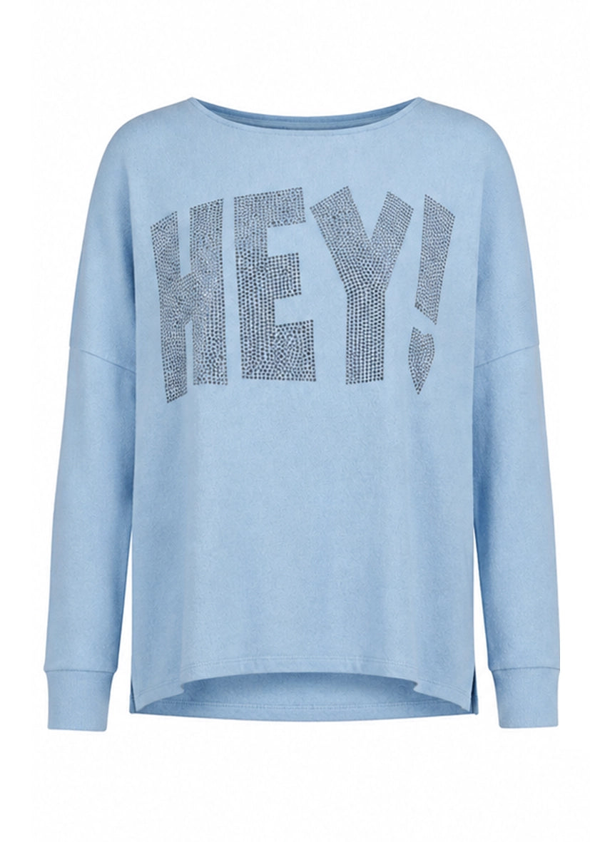 Soft Sweater HEY! - light blue