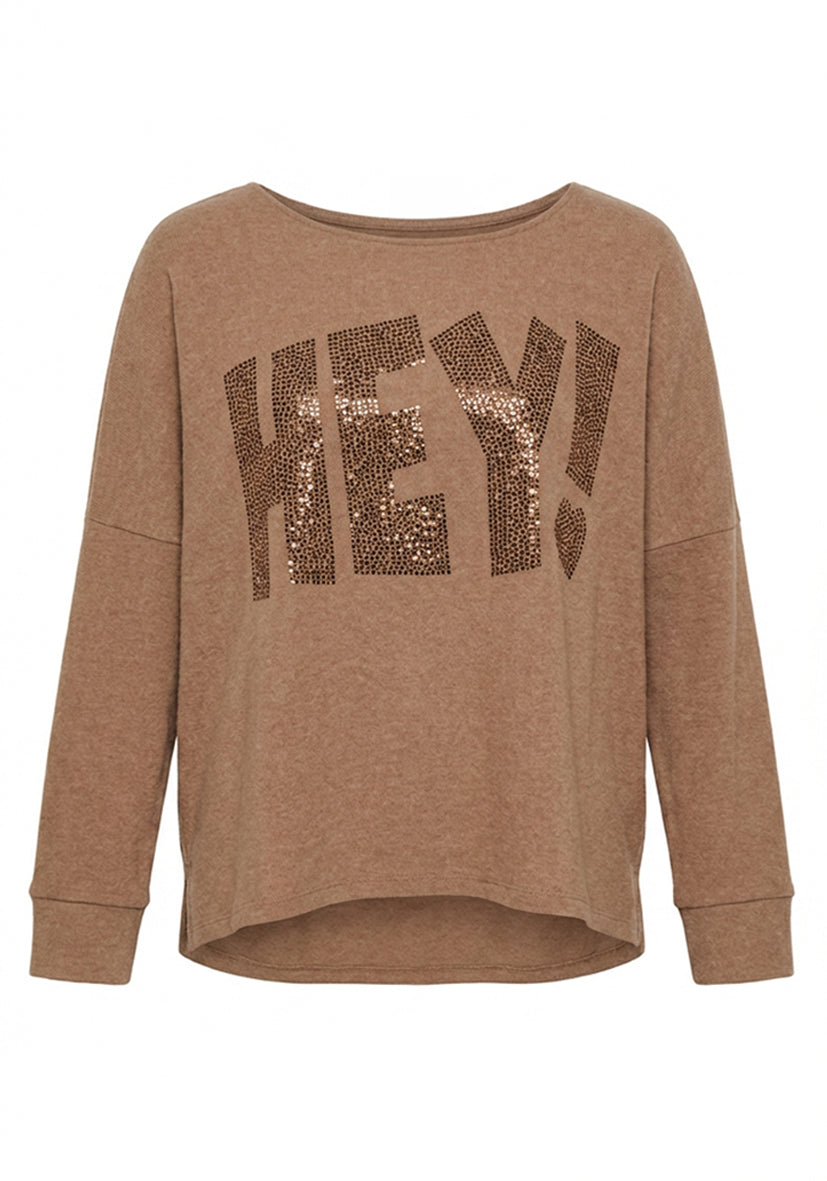 Soft Sweater HEY! - sand