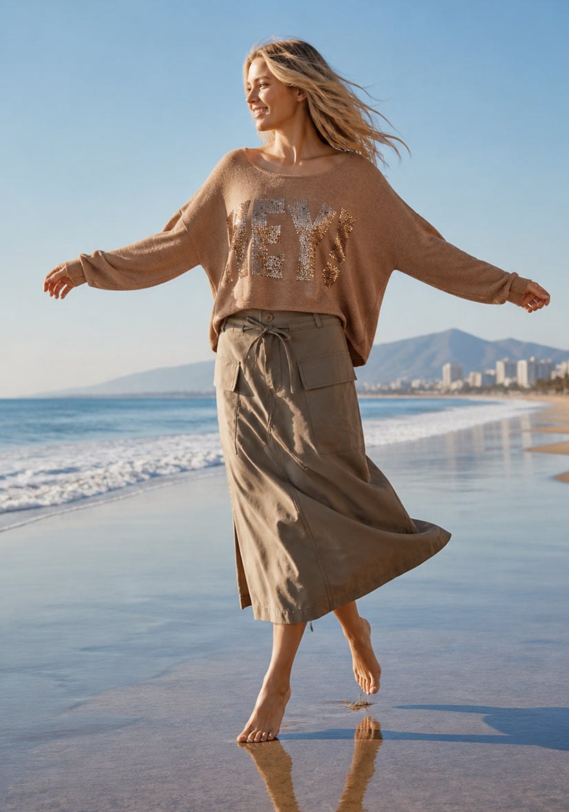Soft Sweater HEY! - sand